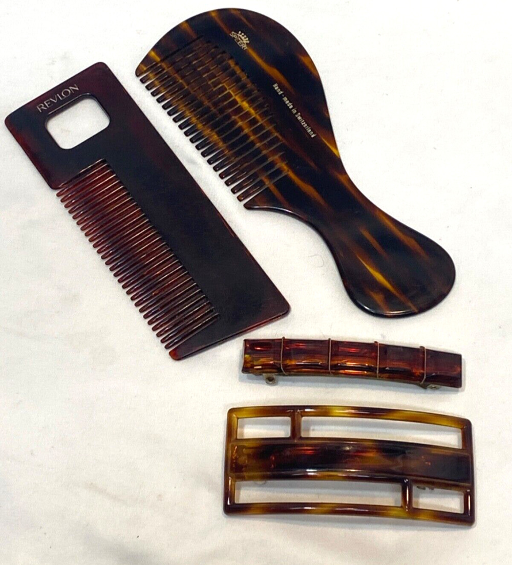 1980s 'tortoiseshell' combs Barrettes Speert, Revlon, Sun Violet, France